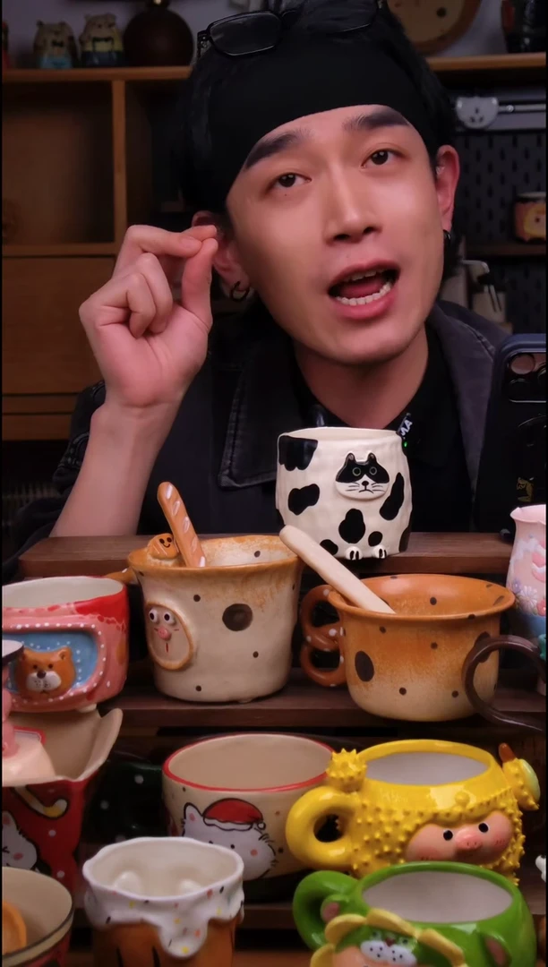 杯子陶景德镇可爱设计师款陶瓷
