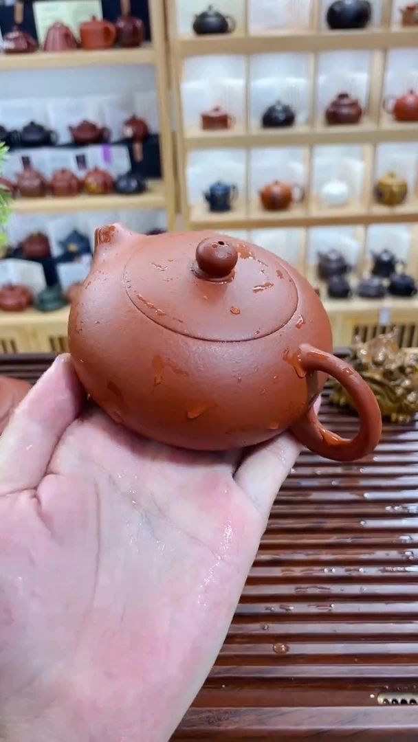 茶壶紫砂朱泥180cc扁西施