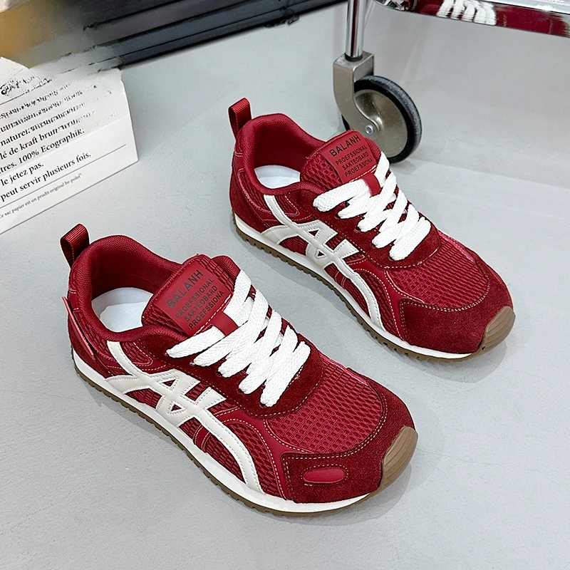 德训鞋女鞋2025秋季新款鞋网面透气软底休闲鞋百搭舒适阿甘鞋板鞋