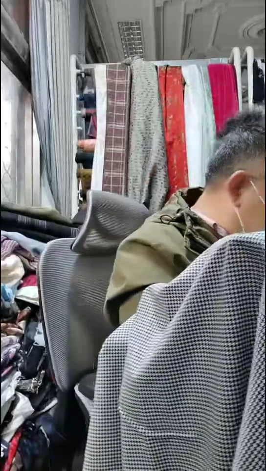 黑白细密千鸟格布料