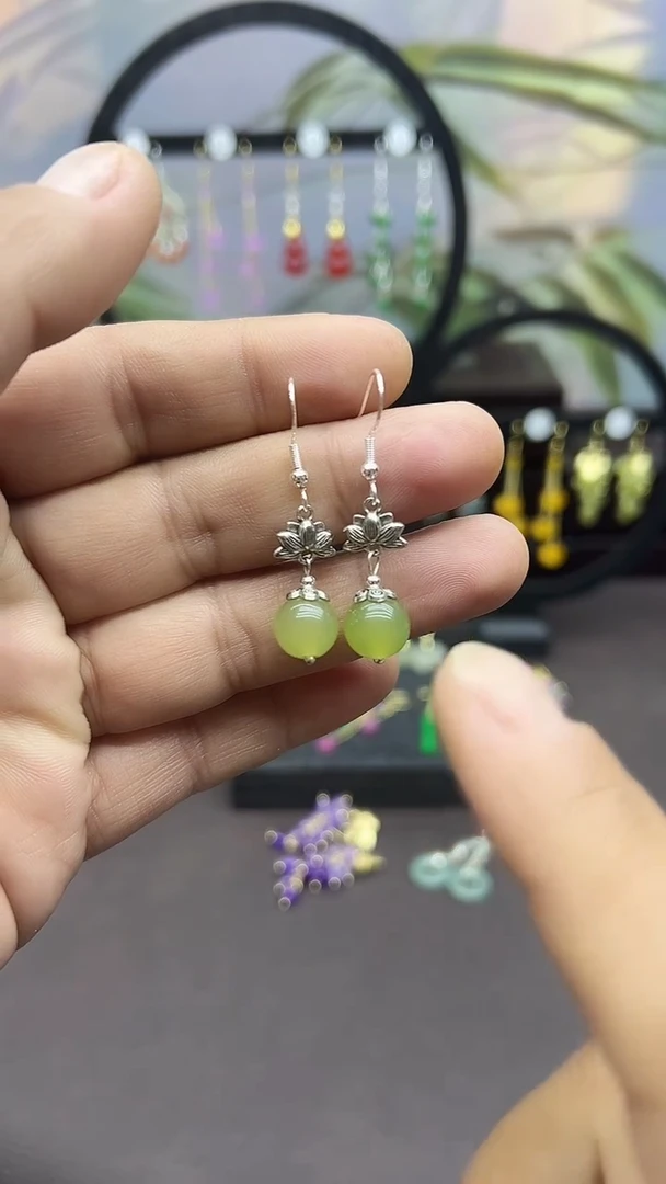 未镶嵌东陵石耳饰045