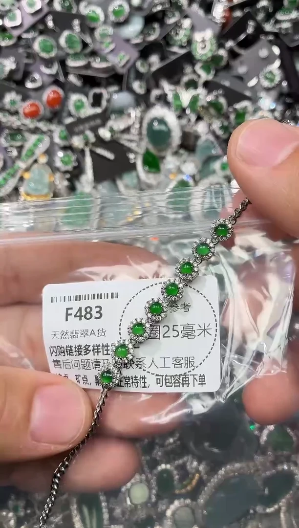 翡翠未镶嵌颈饰F483手链