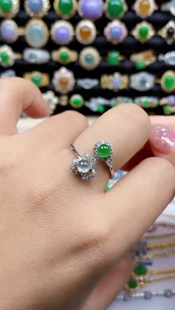 银S925镶嵌戒指翡翠283