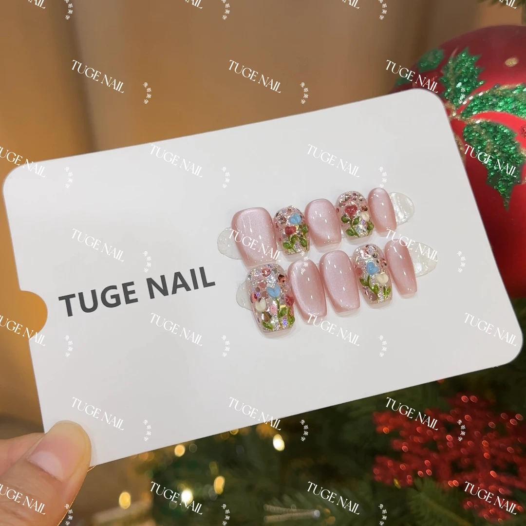 TugeNail “花黛” 春季渐变猫眼美甲气质猫眼简约美甲-芬达