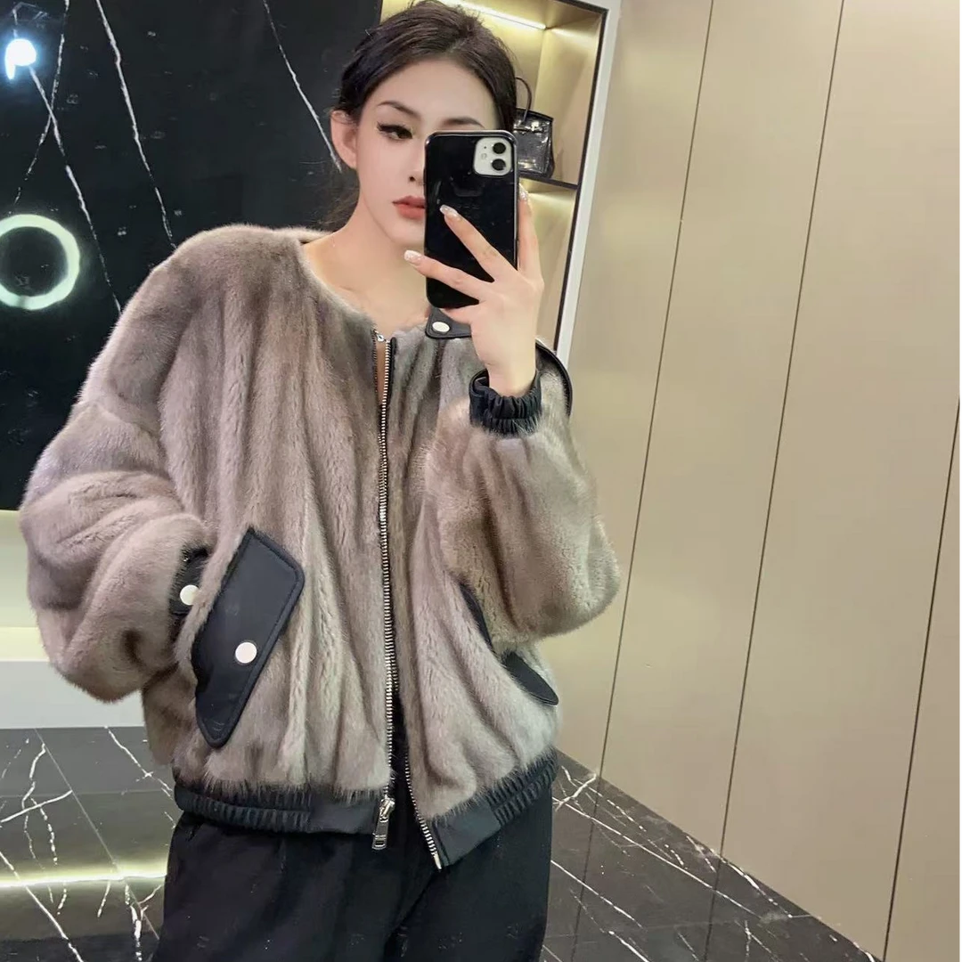 【CY】 83265 冬季新款时尚轻奢水貂皮草外套