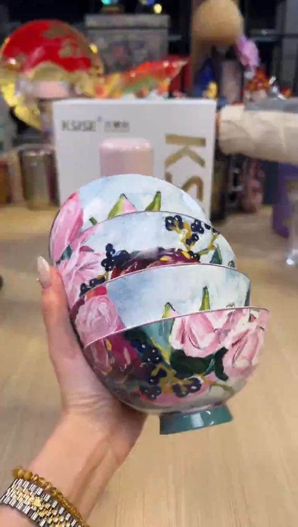 100油画饭碗套四