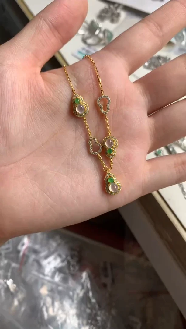 银S925镶嵌戒指翡翠项链3