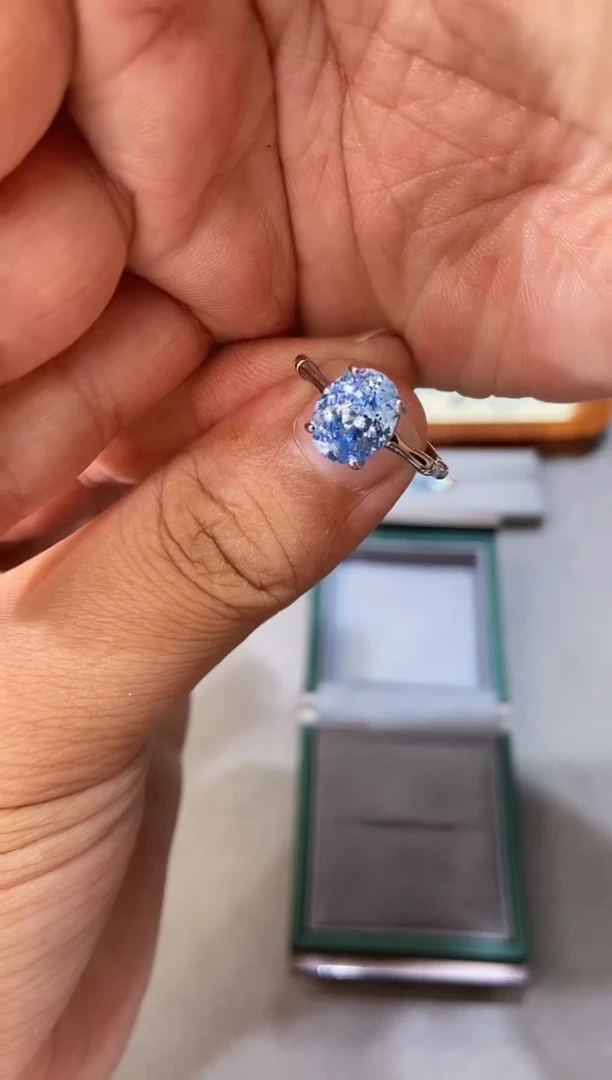 海蓝宝石戒圈银S925镶嵌.....