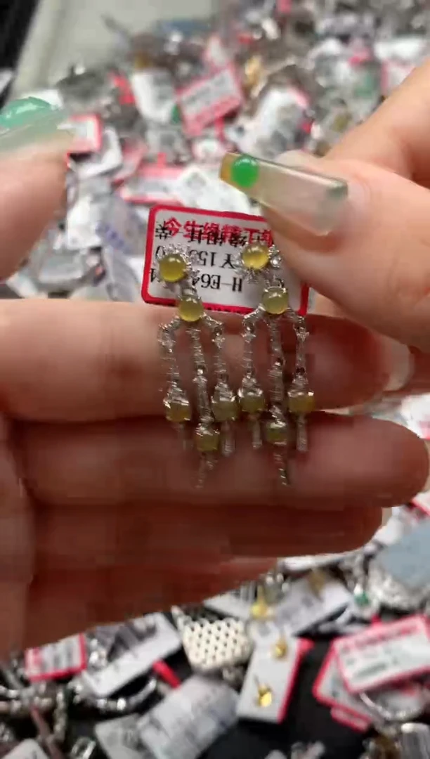 银S925镶嵌戒指翡翠天然A货缅甸翡翠