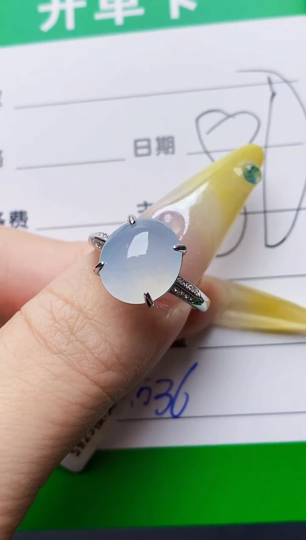 银S925镶嵌戒指翡翠1536