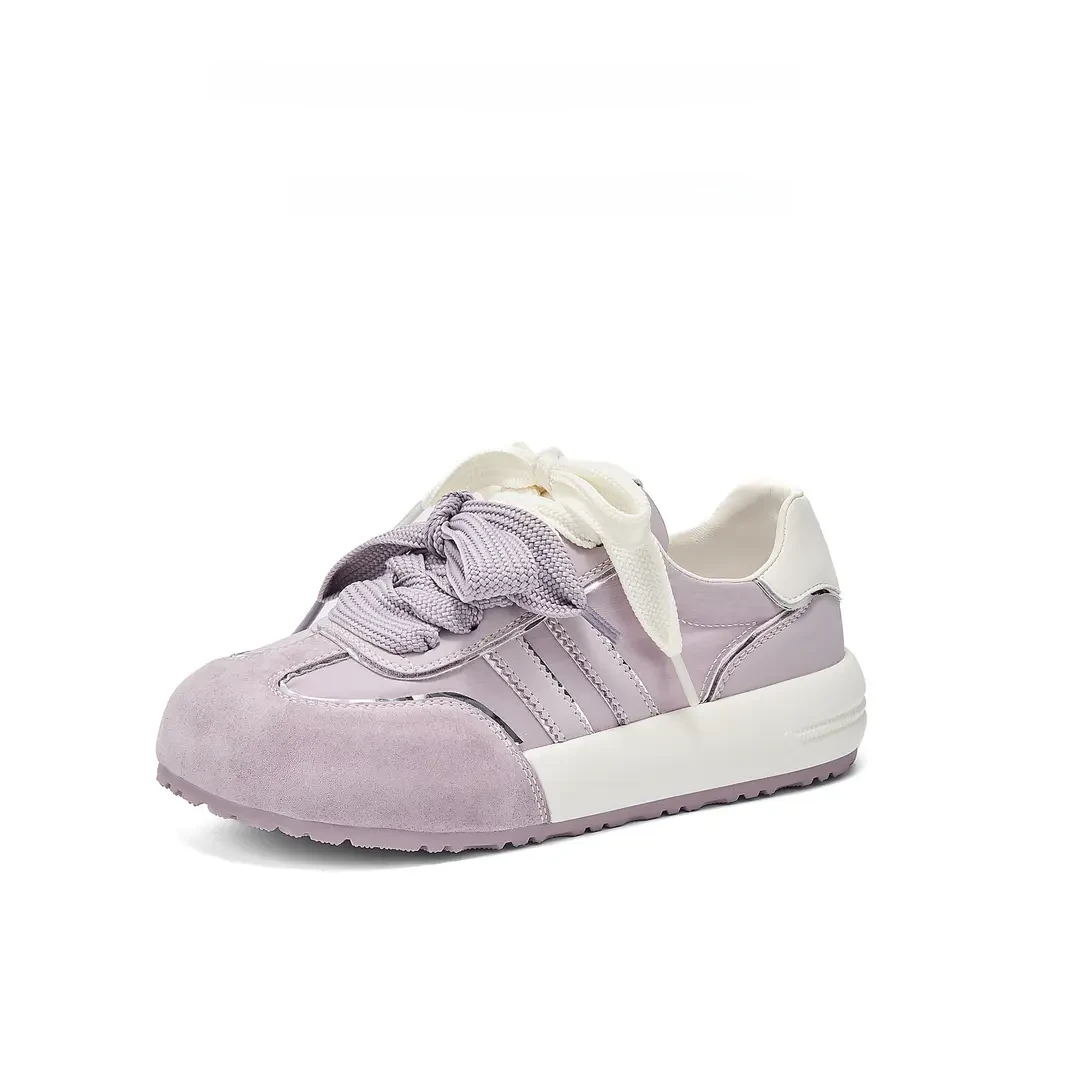 【春韵别处】2025新款百搭女春季小香风圆头厚底增高运动休闲鞋