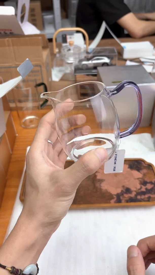 手工艺品玻璃风谜金标观语茶海浅紫