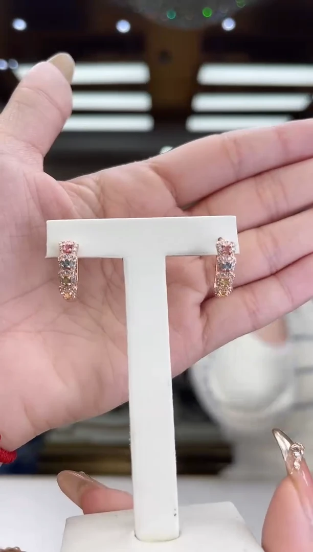 【闪购商品】碧玺/银S925镶嵌碧玺耳扣2多样性发货