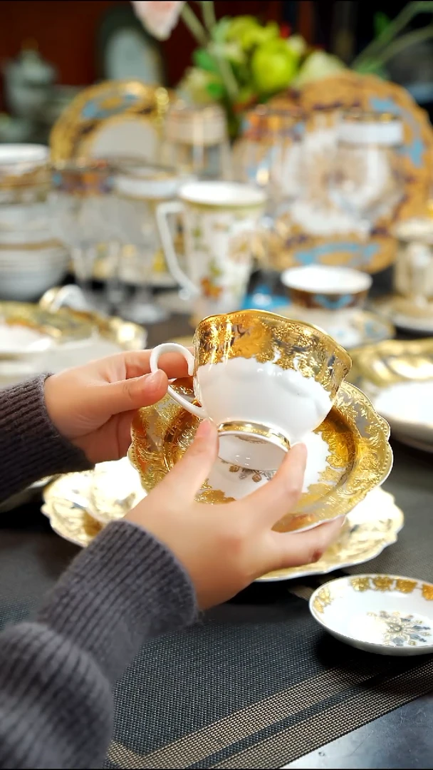 瓷片咖啡杯碟   1套