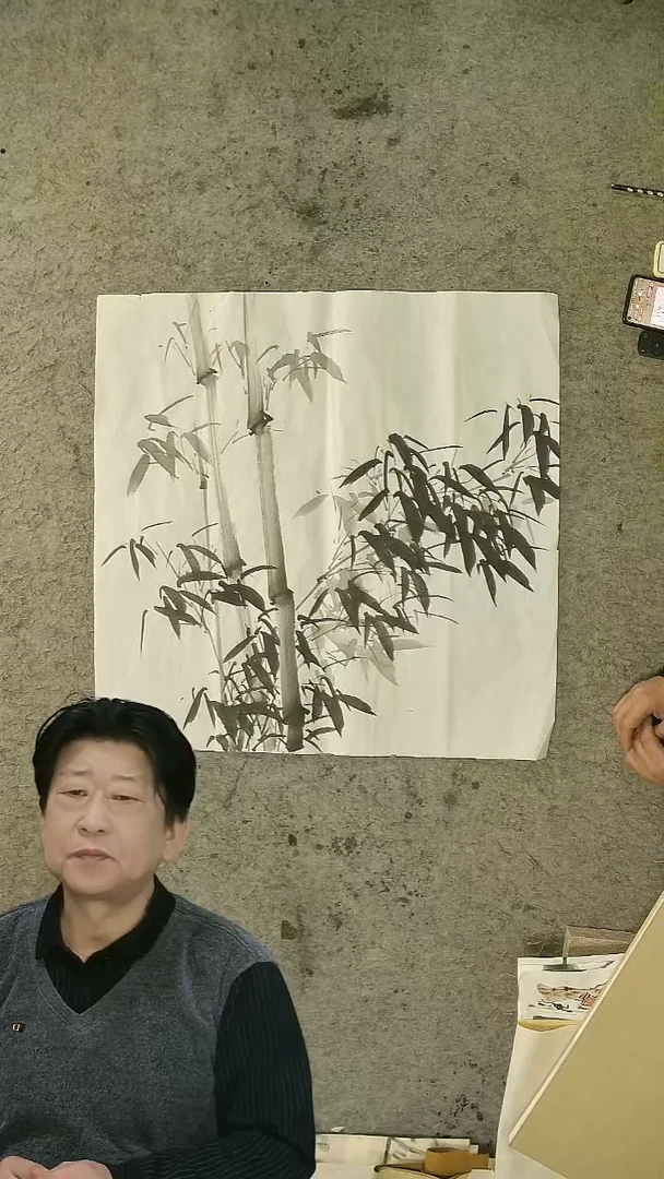 国画四尺斗方  墨竹   69*69cm