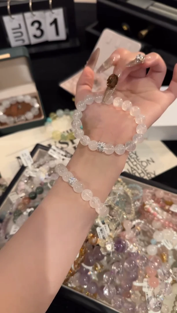 水晶手链合金白幽灵x2111