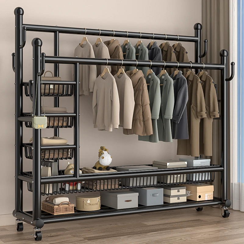 【特粗32管】侧网衣架落地立式加粗加厚卧室内挂衣架房间衣服收纳架