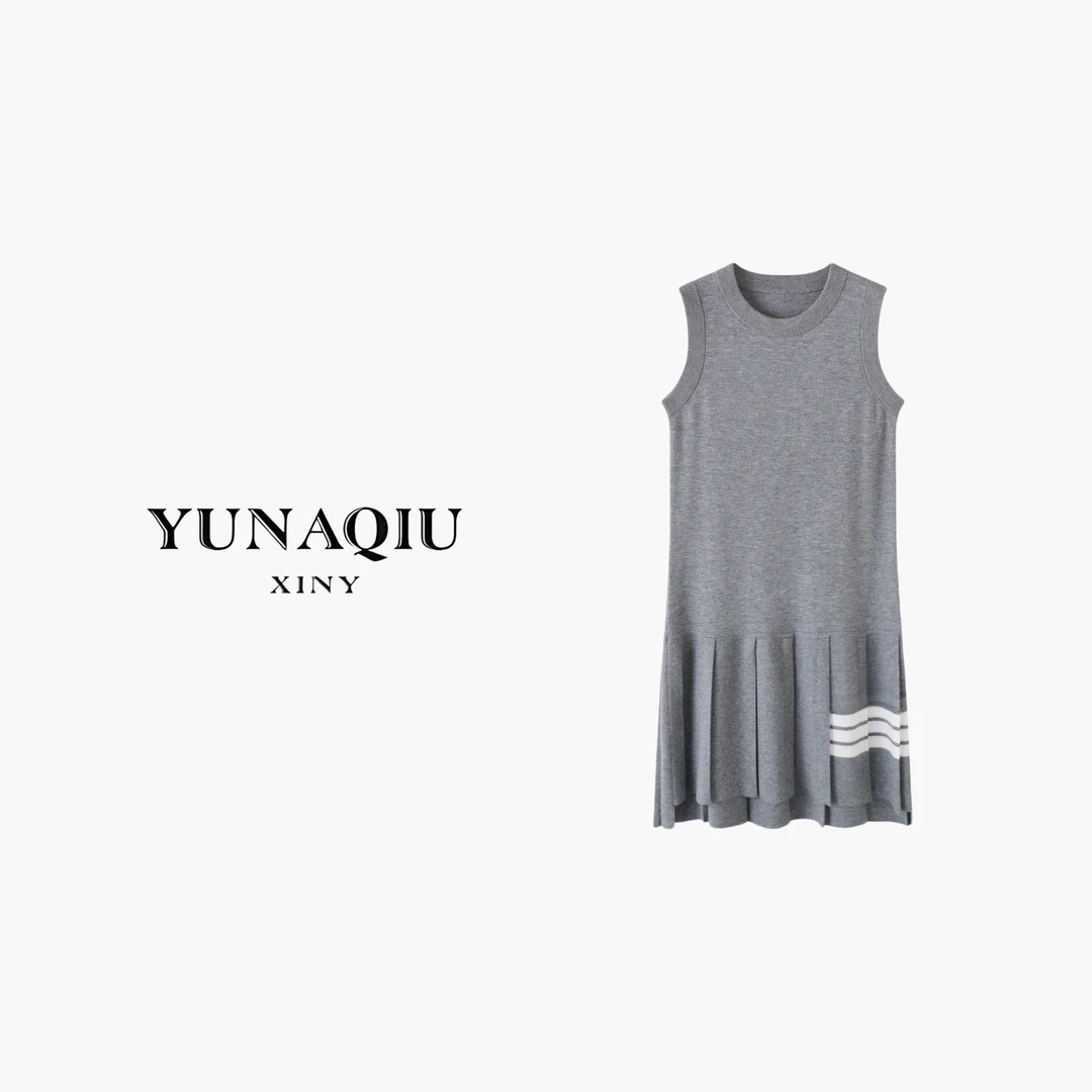 YUNAQIU-气质时尚休闲百搭女士无袖连衣裙-9313