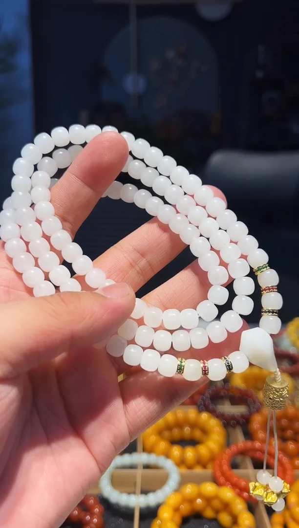 未镶嵌手串和田玉8+108