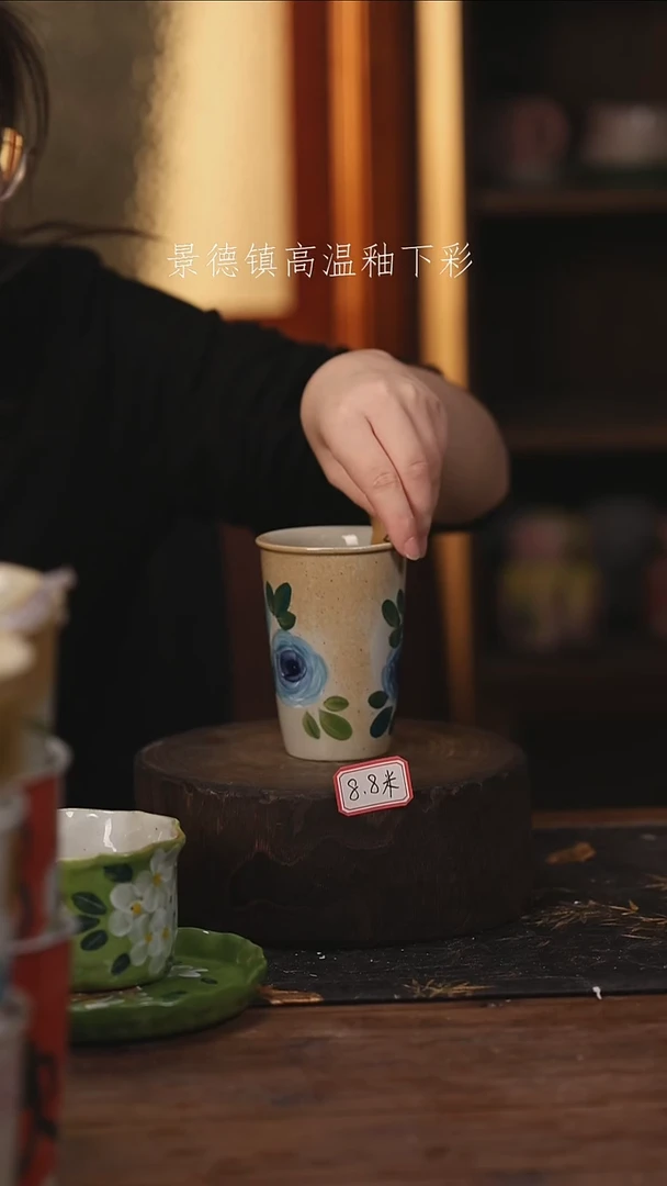 陶瓷景德镇高温釉下手绘陶瓷@L206@