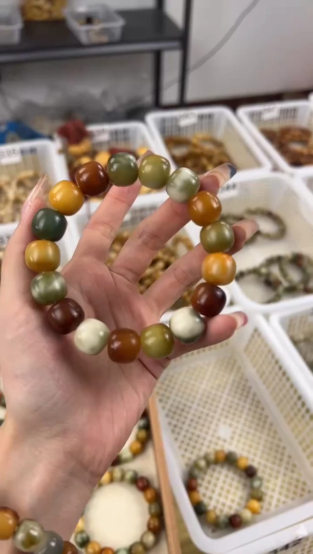 手串菩提根/象牙果卡14夏意手工干磨桶珠手串341
