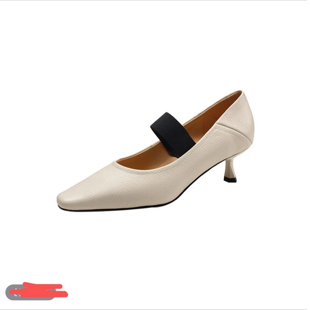 8154/羊皮不累脚气质尖头高跟鞋法式