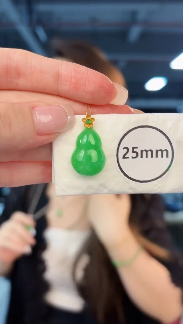 翡翠18K金镶嵌颈饰缅料A货/支持复检/一件