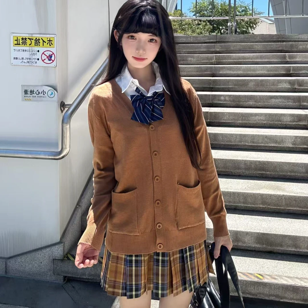 【木野枫 /开衫套装】木野高原创秋冬格裙JK日系学院风百褶裙jk制服