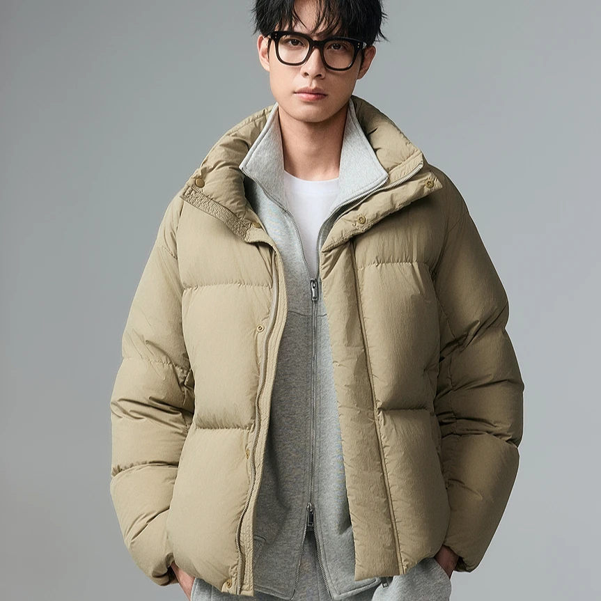 棉先生【90白鹅·加厚高克重】立领冬季面包服白鹅绒羽绒服357815006
