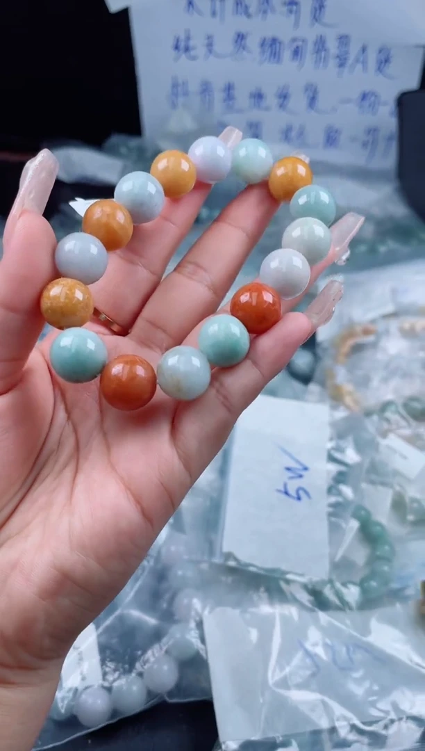 未镶嵌定制翡翠珠串13.6