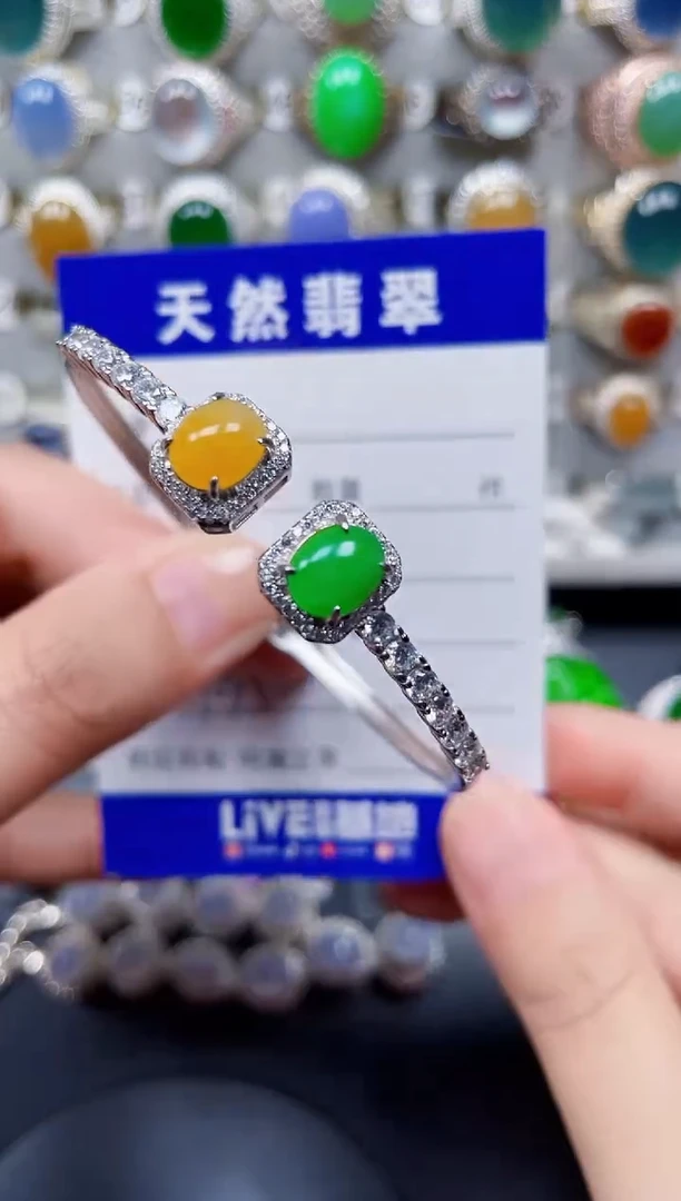 银S925镶嵌手镯翡翠135