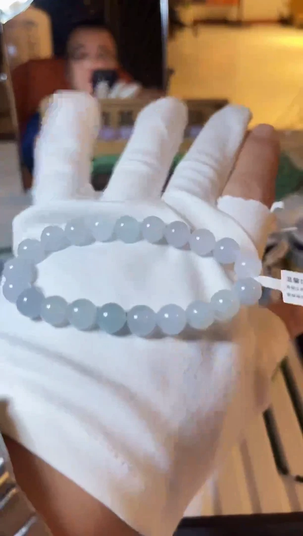 散珠翡翠翡翠手串卡9+   有瑕疵