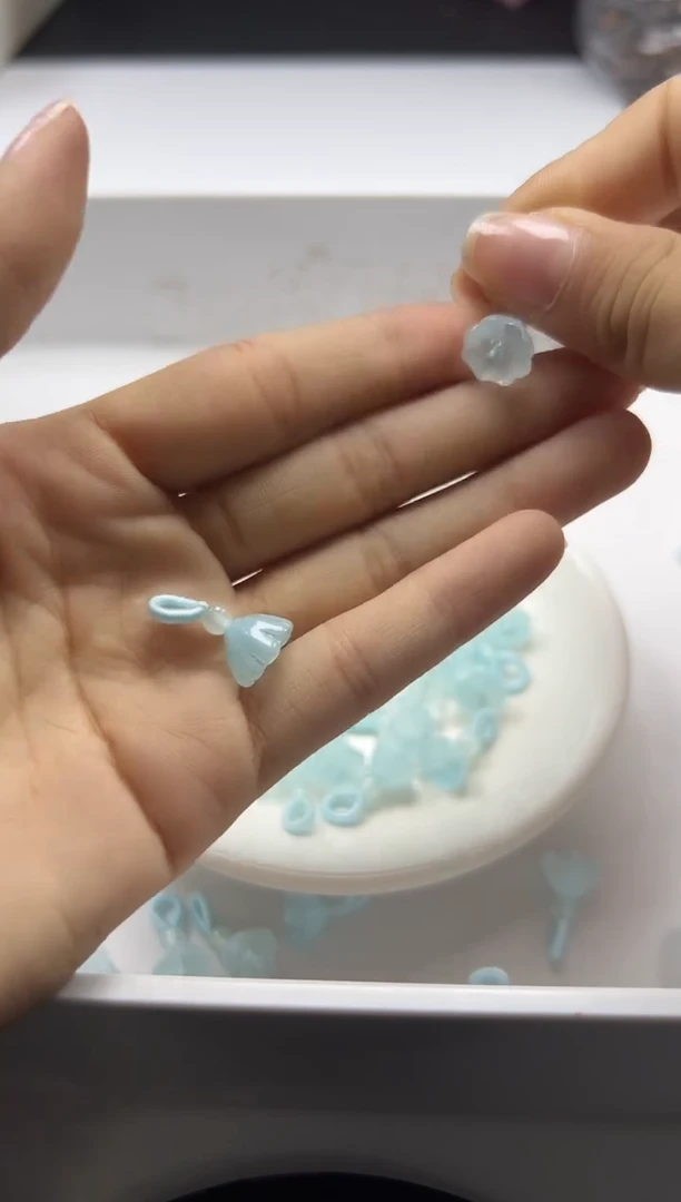 未镶嵌颈饰玛瑙/玉髓x1420蓝莲蓬手工滴流*2颗