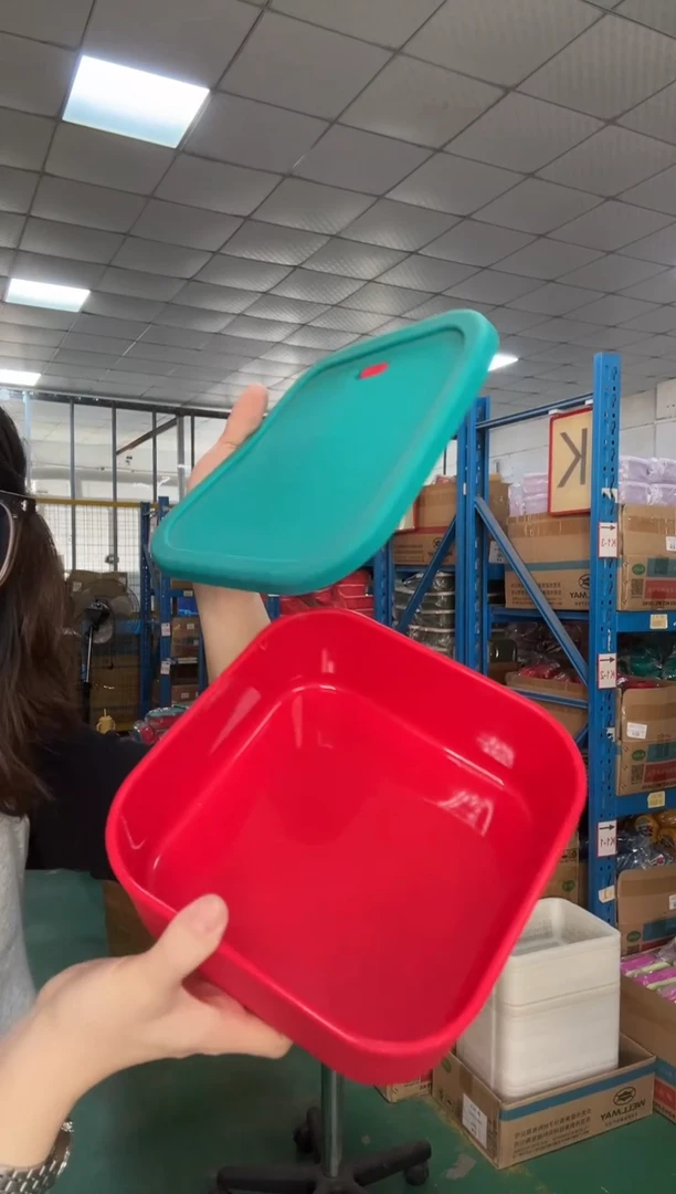 硅胶红底绿盖-2L正方排气盒