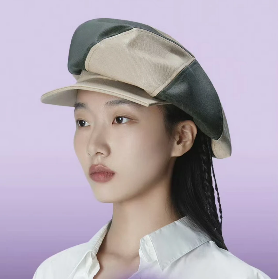 021301-PRO撞色拼接帽檐设计贝雷帽