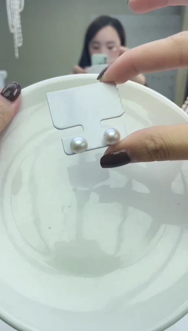 未镶嵌耳饰淡水珍珠白色系耳饰