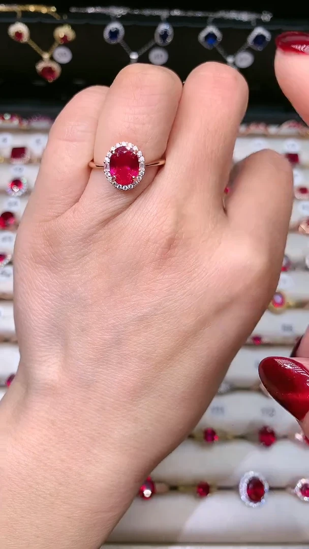 【闪购商品】红宝石戒指银S925镶嵌79