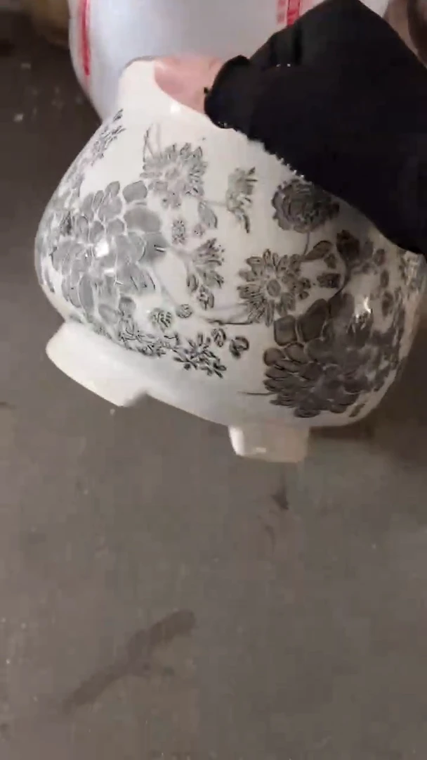 【闪购商品】陶瓷有孔花盆高15cm内口17.5cm