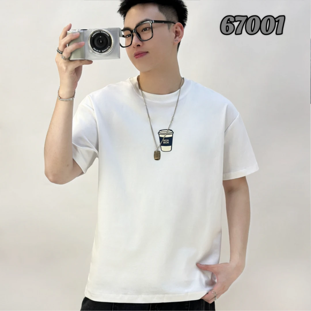 男款短袖T恤夏季新款印花舒适宽松圆领百搭男装上衣半袖t恤针织