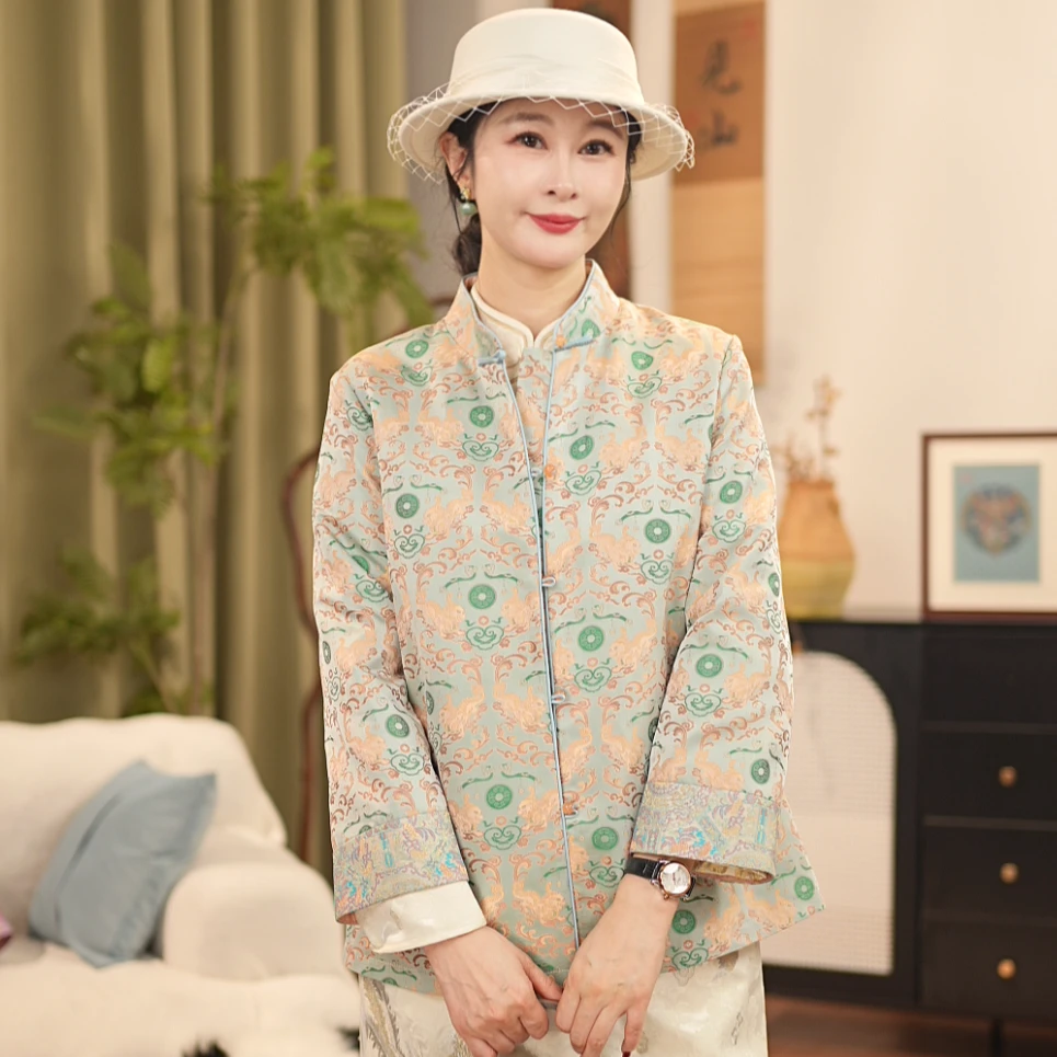 【贺贺专属】气质桑蚕丝宋锦外套显瘦秋冬新中式7771708短款