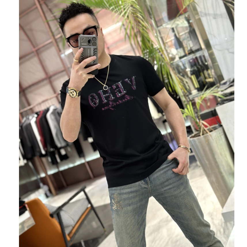 【发现者】2025春夏新款男士圆领休闲短袖高端轻奢半袖T恤YN10689