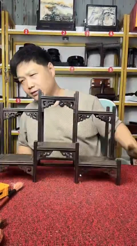 木尚**和大叶紫檀博古架34*25*8CM