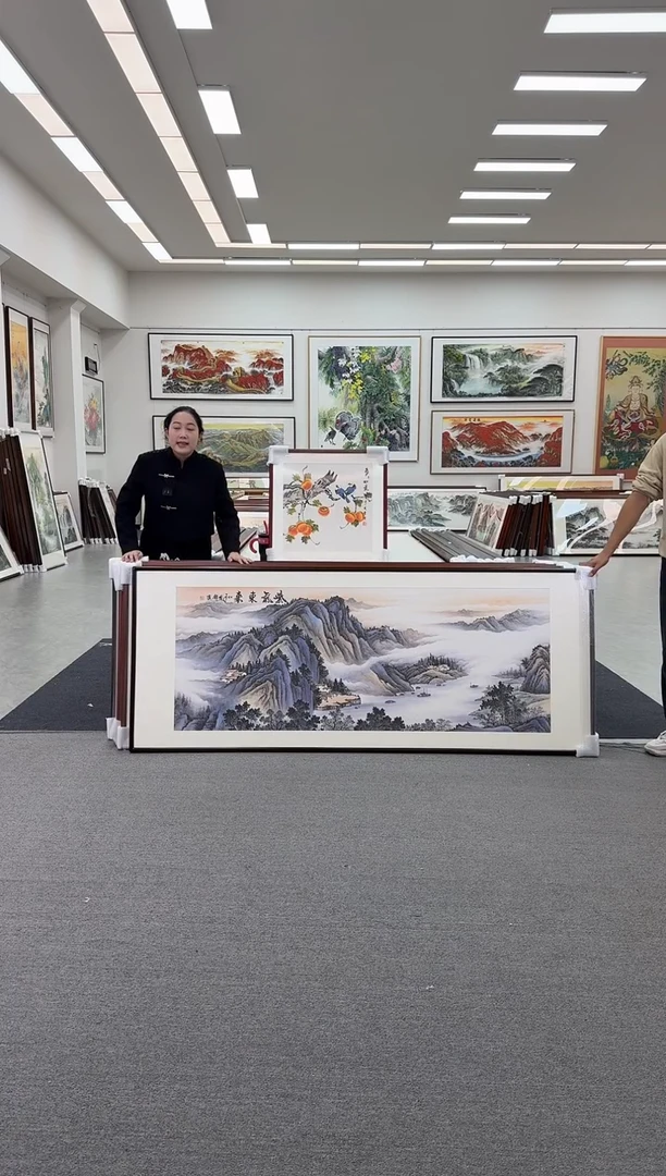 国画手绘 紫气东来 172*85