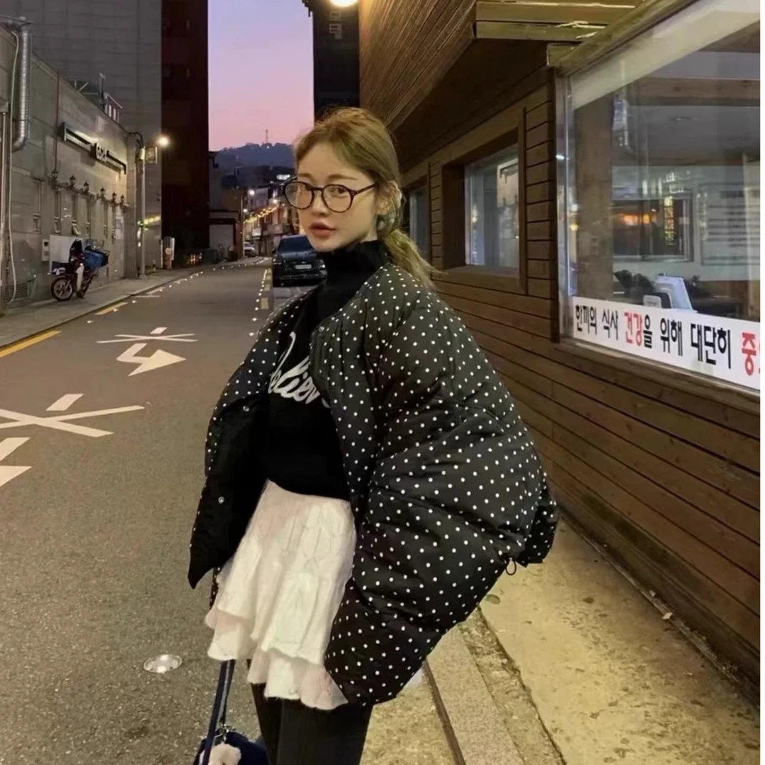 【真真专属】保暖棉服2024冬季新款韩版洋气时尚百搭ins波点宽松