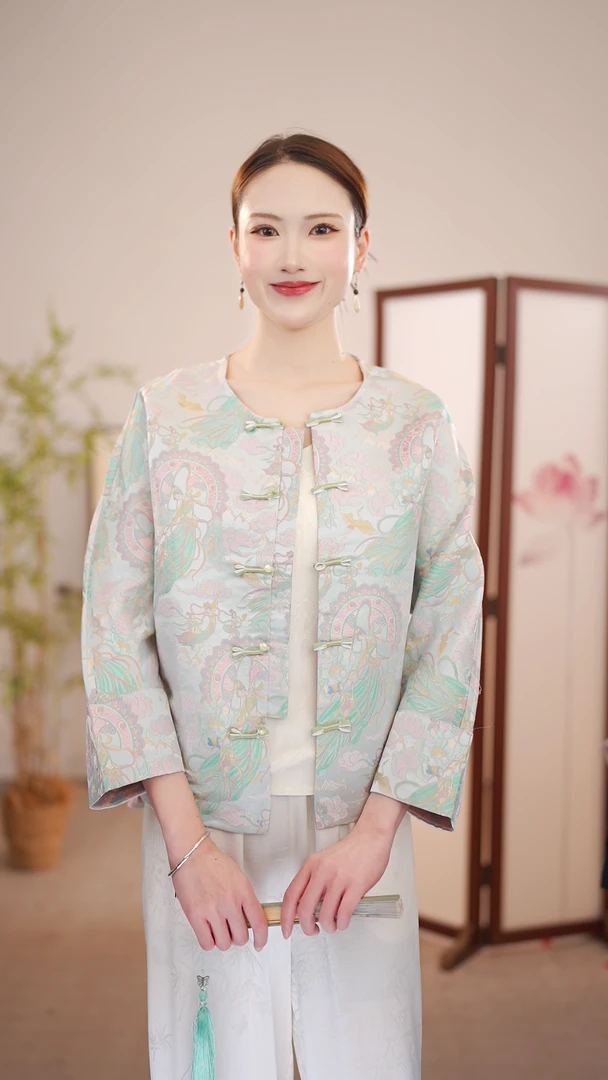 梵云惊鸿｜新中式百搭女士时尚复古气质国风外套6350