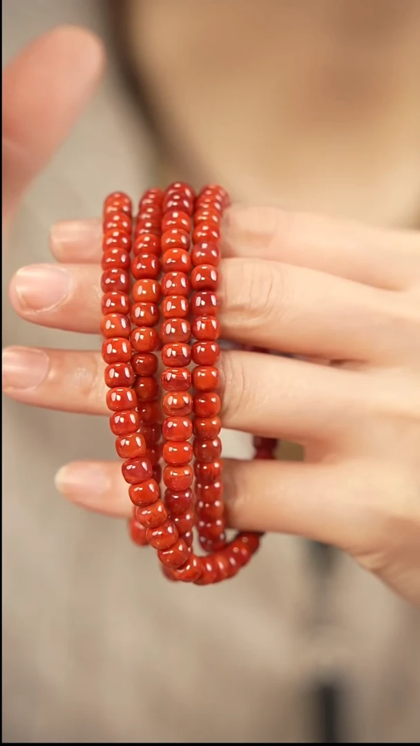 未镶嵌手串南红玛瑙老型多圈48g-799