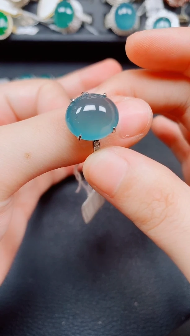 银S925镶嵌戒指翡翠翡翠