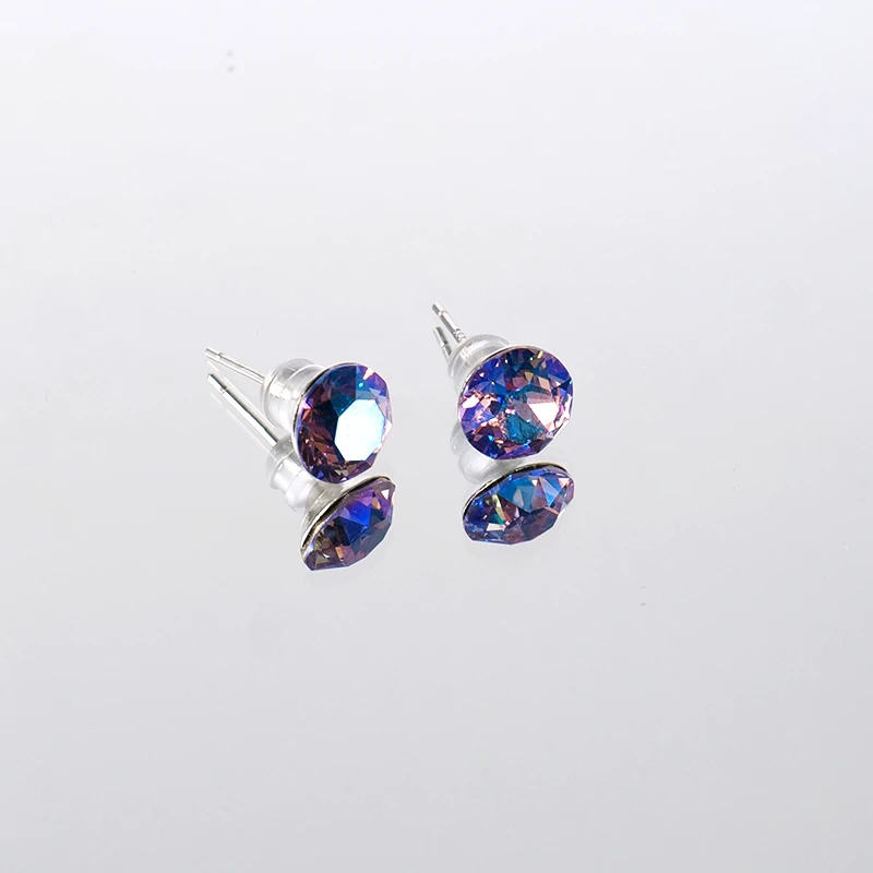 铜合金仿水晶耳饰 简约耳钉法式轻奢风气质耳针时尚极简风【ED002】