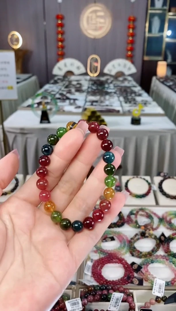 未镶嵌老矿碧玺单圈手串8mm+碧玺hon多样性发货一条