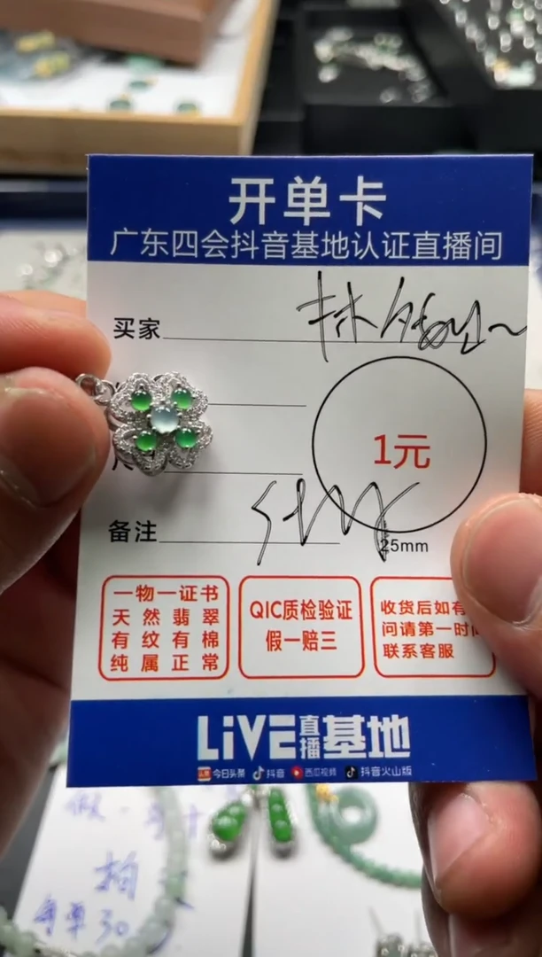 【闪购商品】翡翠颈饰银S925镶嵌挂件